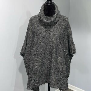 Cynthia Rowley size medium gray speckled poncho sweater NEW